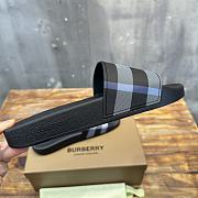 Burberry Check Slides Black Grey - 4