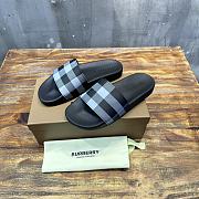 Burberry Check Slides Black Grey - 3