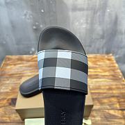 Burberry Check Slides Black Grey - 2