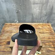 Burberry Check Slides Black Grey - 5