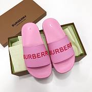Burberry Embossed Logo Slides Bubblegum Pink - 5