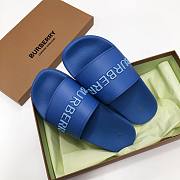 Burberry Embossed Logo Slides Bubblegum Blue - 3