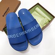 Burberry Embossed Logo Slides Bubblegum Blue - 4
