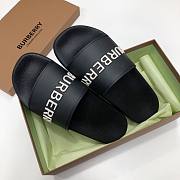 Burberry Embossed Logo Slides Bubblegum Black - 4