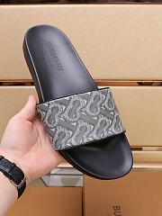 Burberry Furley Flock Padded Grey Leather Slides - 6