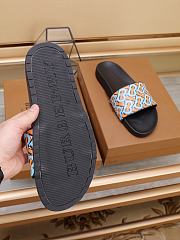Burberry Furley Flock Padded Orange Leather Slides - 5