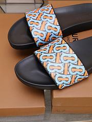 Burberry Furley Flock Padded Orange Leather Slides - 4