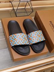 Burberry Furley Flock Padded Orange Leather Slides - 2