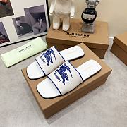 Burberry Label Slide White Blue - 2