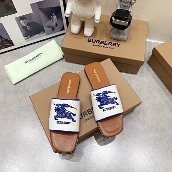 Burberry Label Slide Brown Blue