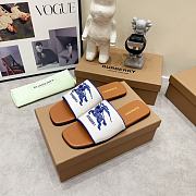 Burberry Label Slide Brown Blue - 2