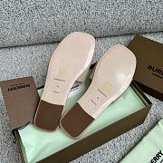 Burberry Square Toe Logo Cream Slippers - 4