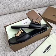 Burberry Square Toe Logo Black Slippers - 2