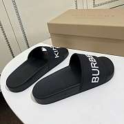 Burberry Black Rubber Kingdom Motif Pool Slides - 4