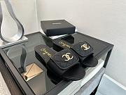 Chanel Black CC Logo Turnlock Mules Slides - 5