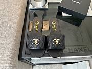 Chanel Black CC Logo Turnlock Mules Slides - 4