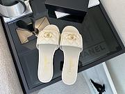 Chanel White CC Logo Turnlock Mules Slides - 6