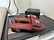 Chanel Red CC Logo Turnlock Mules Slides - 3