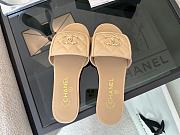 Chanel Beige CC Logo Turnlock Mules Slides - 5