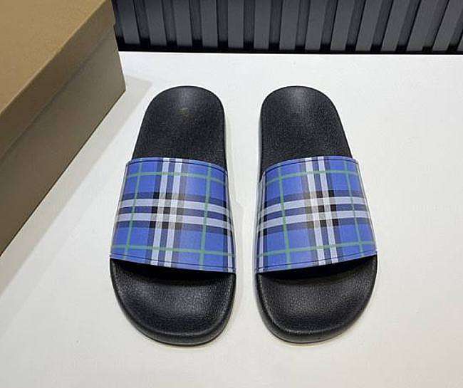Burberry Check Slides Blue - 1