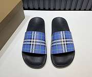 Burberry Check Slides Blue - 1