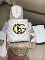 Gucci Marmont Espadrille Wedge Slides White - 4