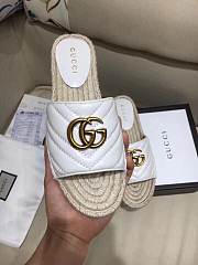 Gucci Marmont Espadrille Wedge Slides White - 5