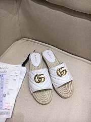 Gucci Marmont Espadrille Wedge Slides White - 2