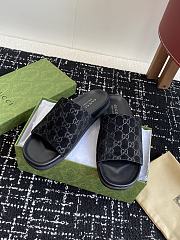 Gucci Slipper Canvas Logo Black - 6