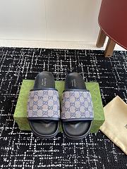 Gucci Slipper Canvas Logo Blue - 1