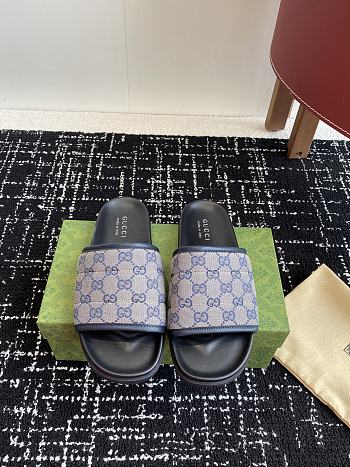 Gucci Slipper Canvas Logo Blue