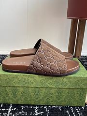 Gucci Slipper Canvas Logo Brown - 3