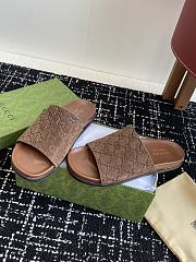 Gucci Slipper Canvas Logo Brown - 4