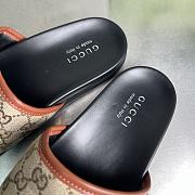 Gucci Slipper Canvas Logo Brown Red - 3