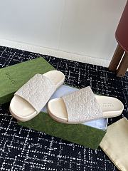 Gucci Slipper Canvas Logo White - 3