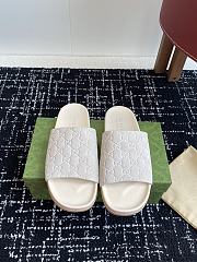 Gucci Slipper Canvas Logo White - 4
