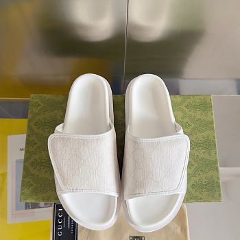 Gucci Slippers Canvas Strap White