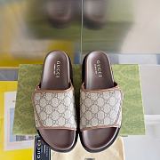 Gucci Slippers Canvas Strap Brown - 1