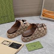 Gucci Strap Slide Sandal Beige Canvas - 3