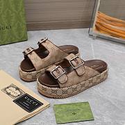 Gucci Strap Slide Sandal Beige Canvas - 2