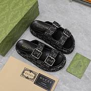 Gucci Strap Slide Sandal Black Canvas - 5