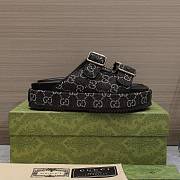 Gucci Strap Slide Sandal Black Canvas - 6