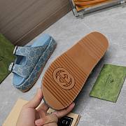 Gucci Strap Slide Sandal Blue Canvas - 3