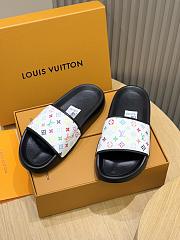 LV Print Pool Slide White Colorfull - 5