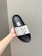 LV Print Pool Slide White Colorfull - 4