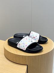 LV Print Pool Slide White Colorfull - 2