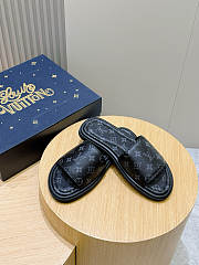 LV Monogram Pattern Sandals Black - 5