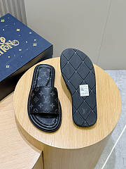 LV Monogram Pattern Sandals Black - 6