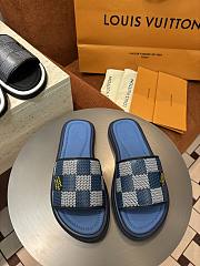 LV Monogram Pattern Sandals Blue - 1