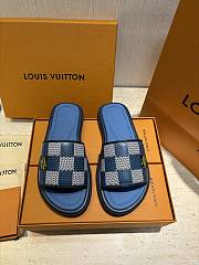 LV Monogram Pattern Sandals Blue - 5